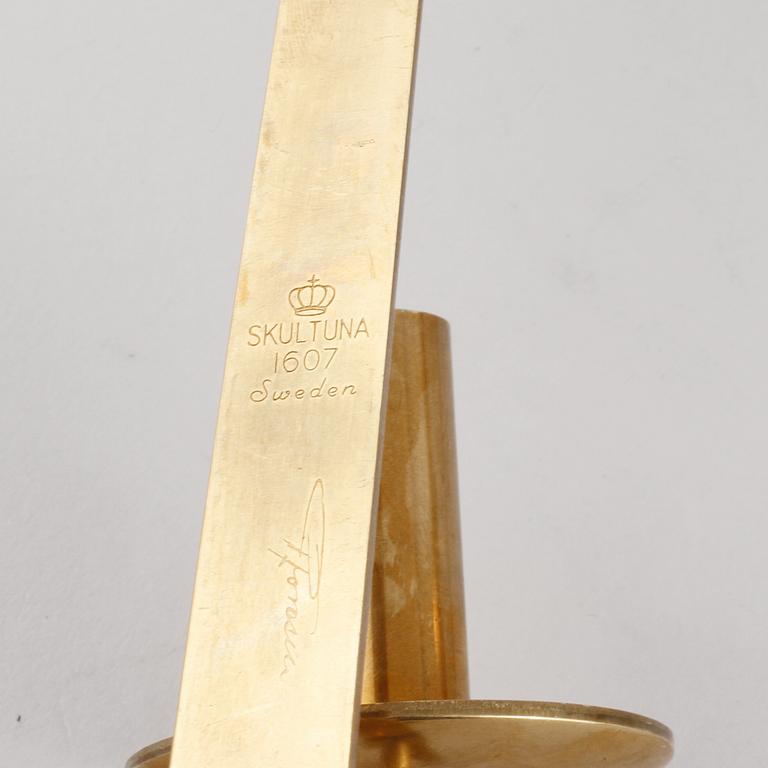 VÄGGLAMPETTER, 2 par, mässing, "Pendel", Pierre Forsell, Skultuna, 1900-talets andra hälft.