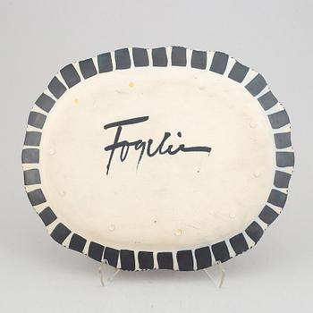 Herman Fogelin, plate, stoneware, signed.