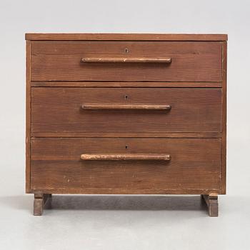 Axel Einar Hjorth, attributed to, a pine chest of drawers, Nordiska Kompaniet, Sweden 1930´s.