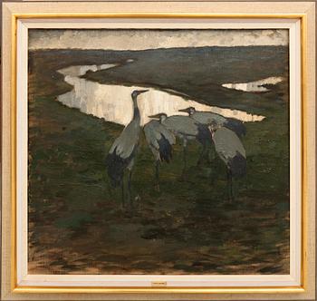 Ernst Norlind, Cranes at Dusk.