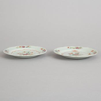 A set of four famille rose dessert dishes, Qing dynasty, Qianlong (1736-95).