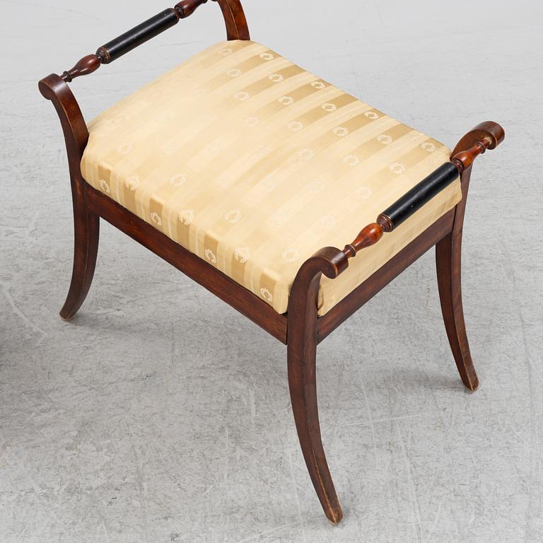 A pair of Swedish Empire stools, first half of the 20th Century.