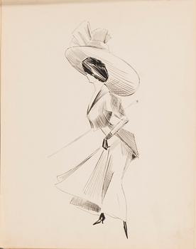 CARL JENSEN-CARLÉN, a scetch book with drawings, mixed media, 27 pages, partially signed C.C.