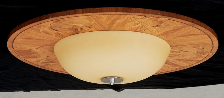 Birger Ekman, A Swedish 1930's-40's ceiling lamp, probably by Birger Ekman for Mjölby Intarsia.