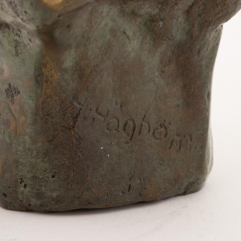 Helge Högbom, sculpture, bronze, signed.