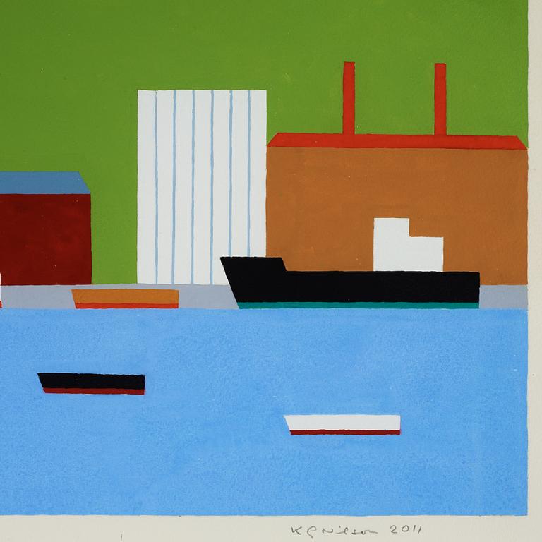 KG Nilson, gouache, signed KG Nilson and dated 2011.