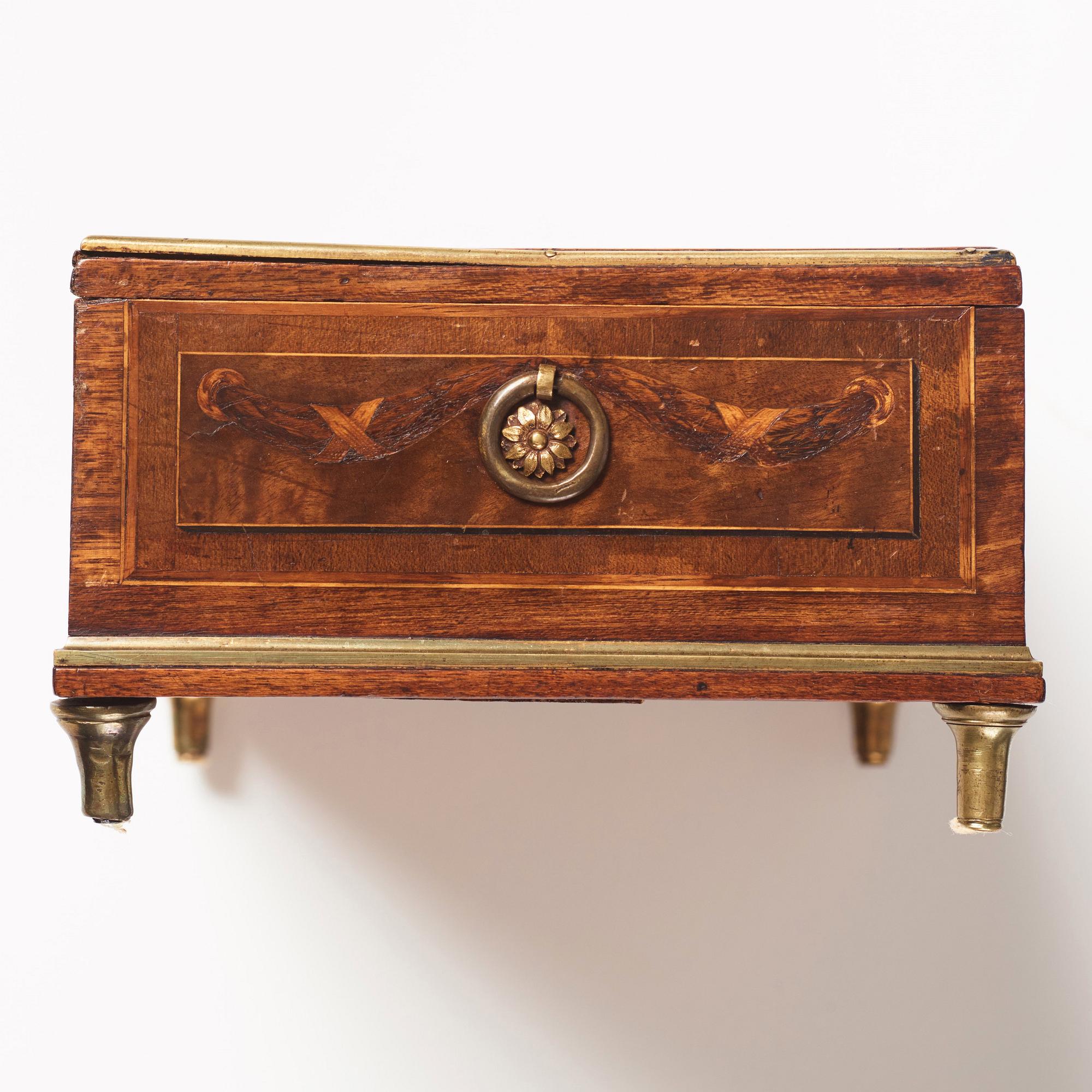 A Gustavian marquetry box with cover by G Haupt (1770-1784).