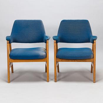 Two armchairs probably by Lasse Ollinkari for Aarne Ervi Architect's office manufacturer Haimi 1952.