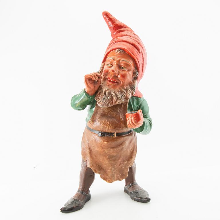 Gnome probably Germany mid/second half of the 20th century painted terracotta.