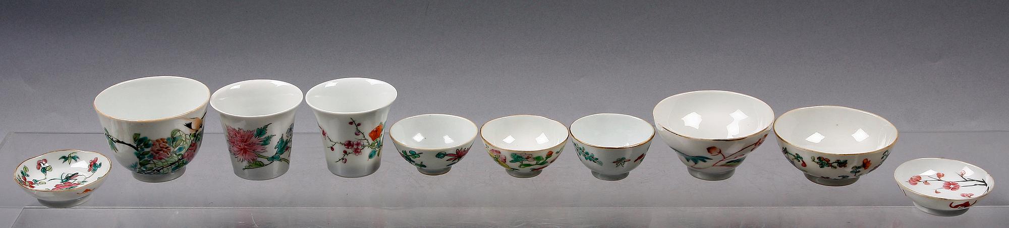 PARTI PORSLIN, 10 delar, Kina, 1900-tal.