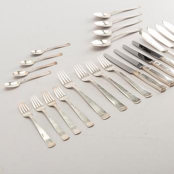 A set of Rosenholm silver cutlery, 108 pieces. Total weight incl. steel blades app. 3200 gram.