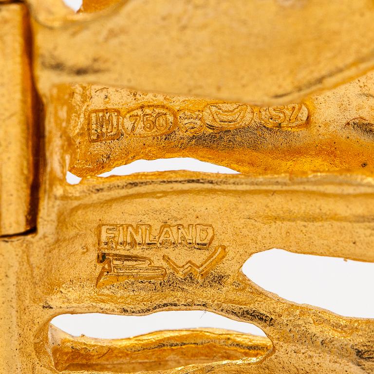 Björn Weckström, Armband "Offereld", 18K guld och turmaliner. Lapponia 1971.