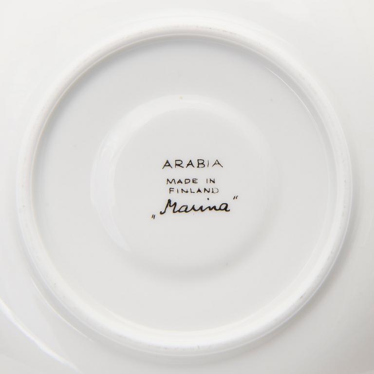 A 10-piece Marina porcelain coffee set by Arabia, 1970s.