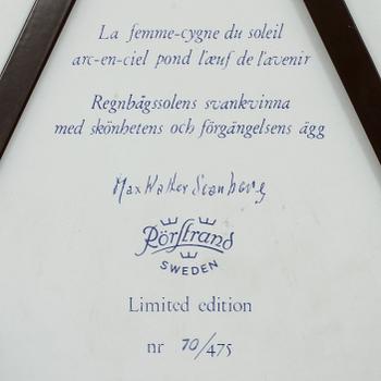 VÄGGPLAKETT, porslin, Max Walter Svanberg, Rörstrand, 1900-talets andra hälft.