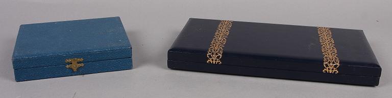 KAFFESKEDAR, 12+12, silver, bla Olga. Ceson resp GAB, 1960-tal.