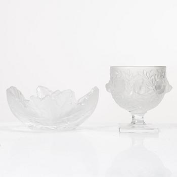 René Lalique, Six glass objects, Lalique, France, second half of the 20th century.