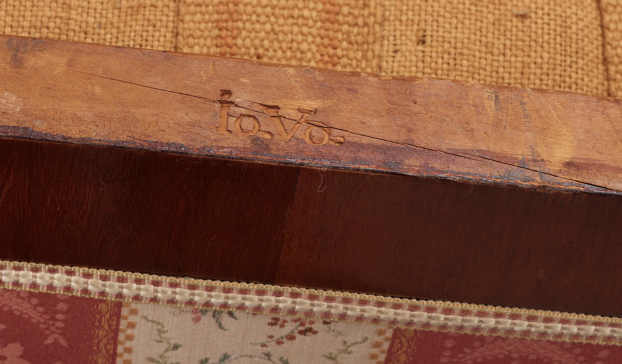 KARMSTOLAR, ett par, Karl Johan, Johan Adam Vogt, Stockholm (verksam 1834 till 1843).