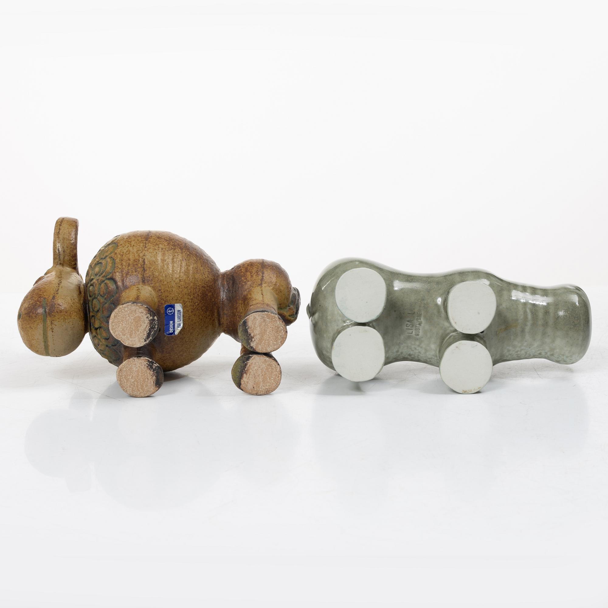 Lisa Larson, Figurines, stoneware, 2 pcs, Gustavsberg.