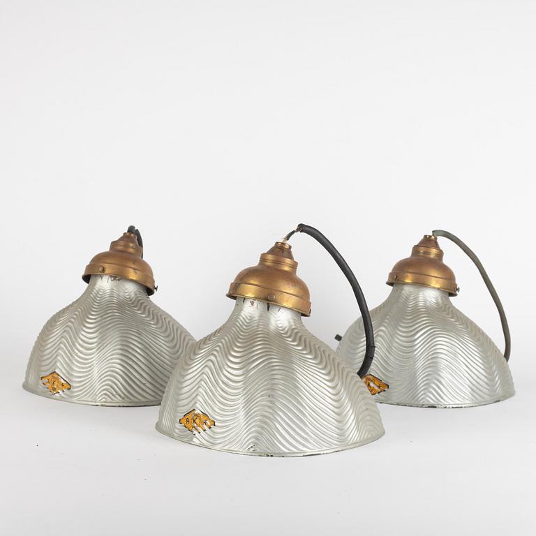 Reflex lamps, 3 pcs, circa mid-1900s.