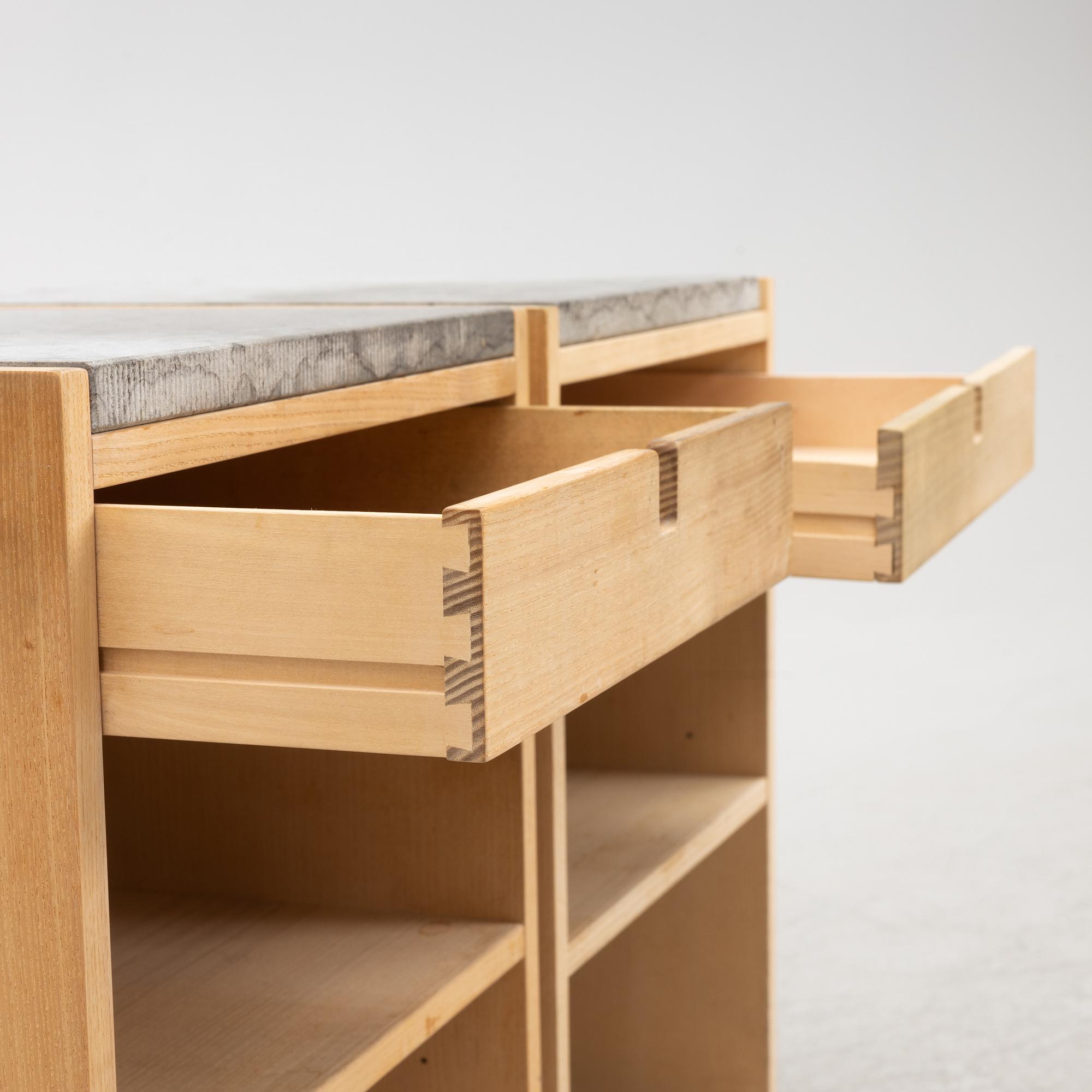 Kerstin Olby, bedside tables, a pair, "Klaq", Olby Design.