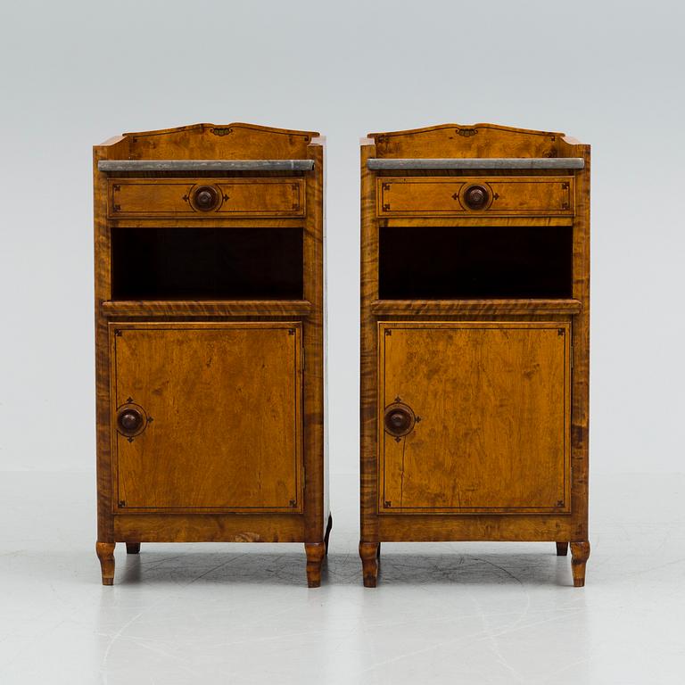 A pair of bedside tables, first half of the 20th century.