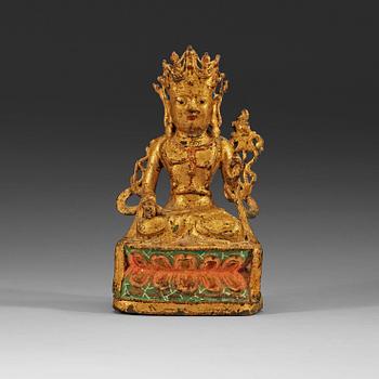 222. A bronze Guanyin, Qing dynasty (1644-1912).