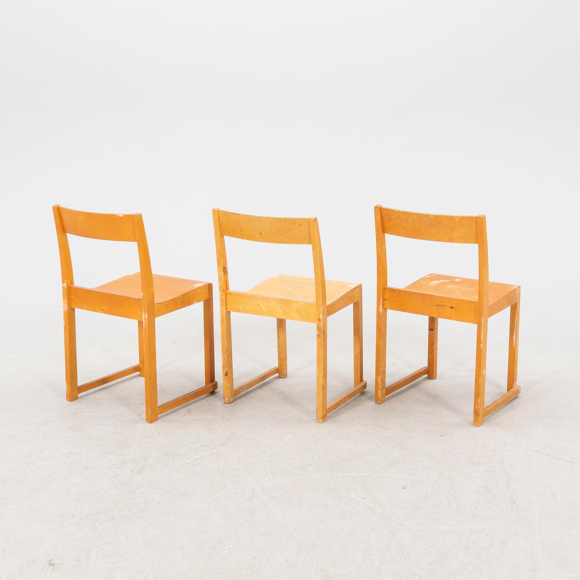 Sven Markelius, chairs, 8 pieces, "Orkesterstolen", mid/second half of the 20th century.