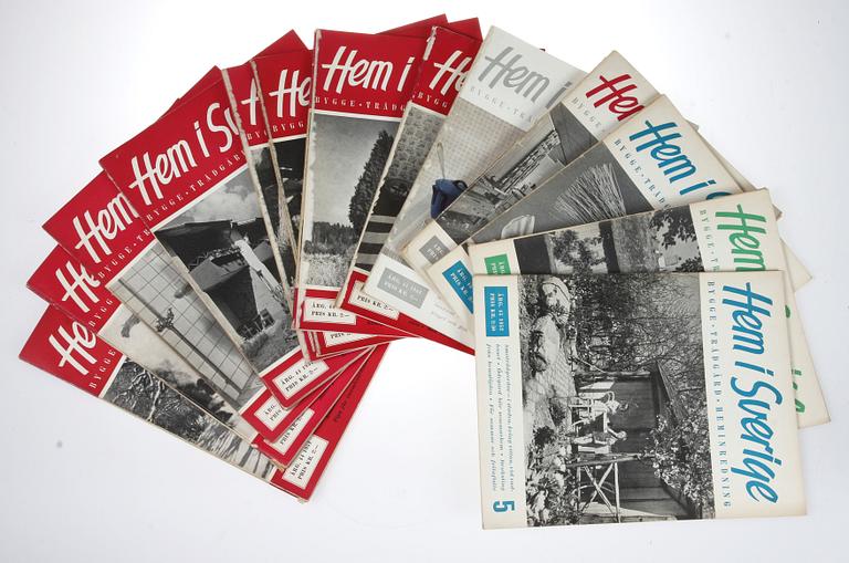 PARTI TIDSKRIFTER, ca 100 st, "Hem i Sverige", 1930-1950-tal.