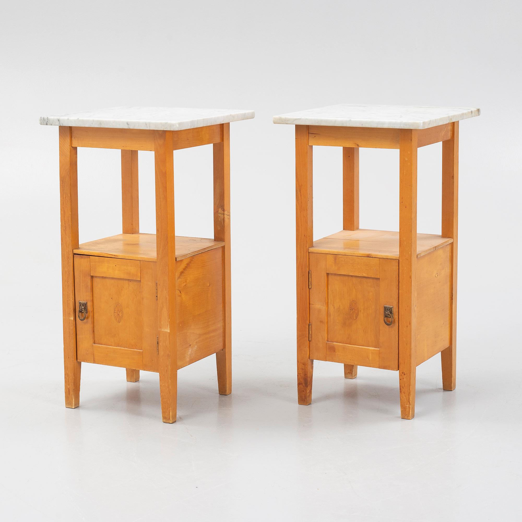 Sängbord, ett par, 1900-talets början.