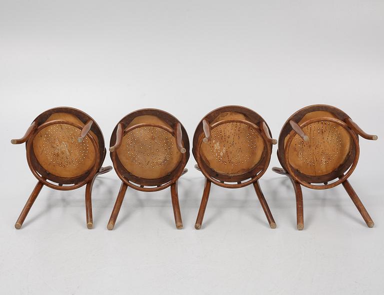 Four café chairs, Thonet, early 20th century.
