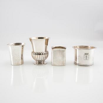 Trophies/Vases 4 pcs silver 20th century.