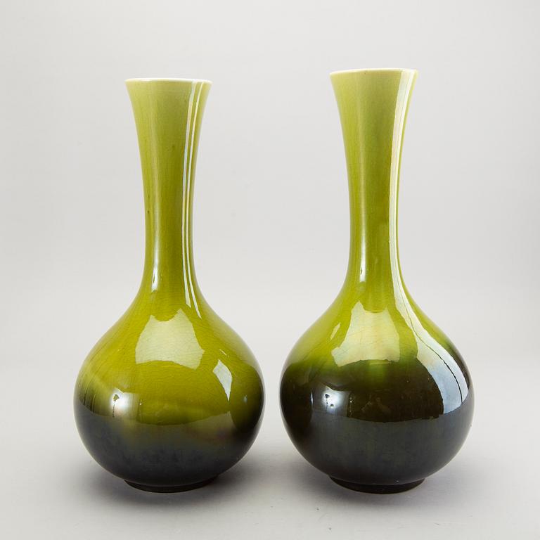 A pair of Rörstrand creamware vases, circa 1900.