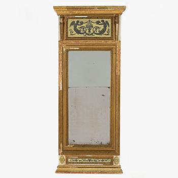 A late Gustavian giltwood mirror attributed to O. Wetterberg (master 1785-1803).