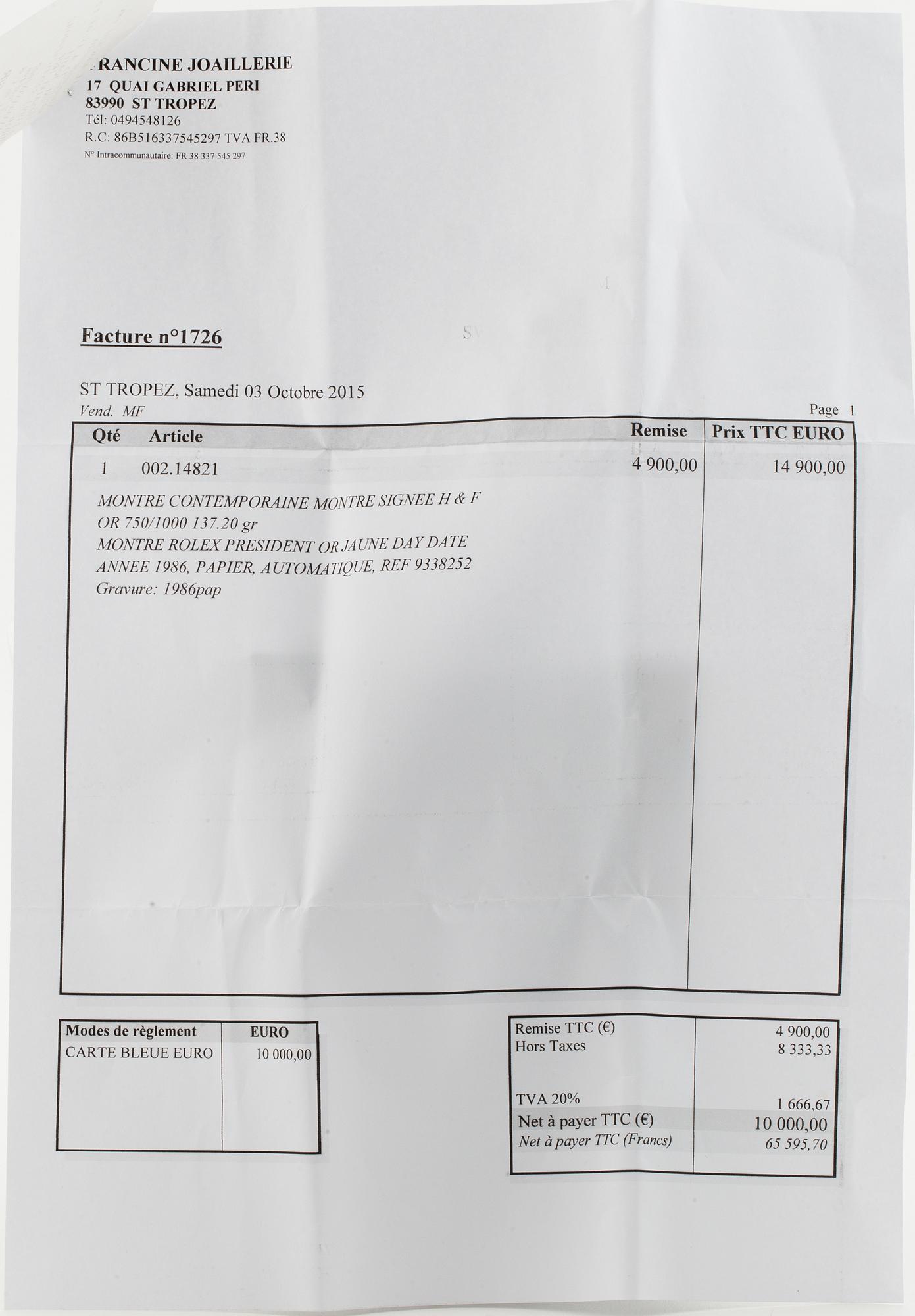 ROLEX, Oyster Perpetual, Day-Date (Swiss Made), Chronometer, wristwatch, 36 mm.