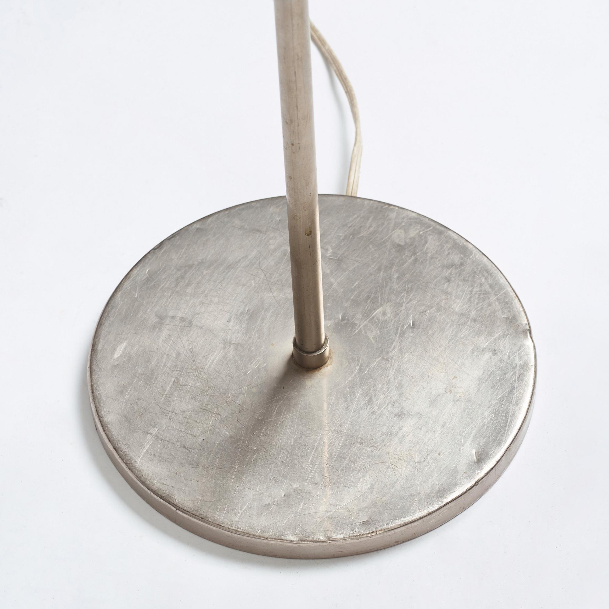 Futurum, probably designed by Margareta Köhler, a nickel plated floor lamp, Stockholm ca 1938.