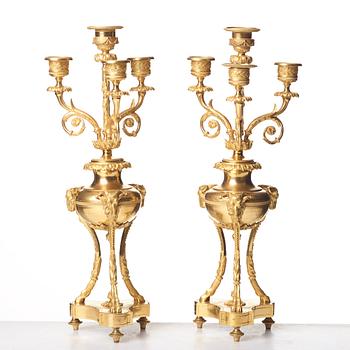 A pair of French Louis XVI-style four-light candelabra, second half of the 1800's.