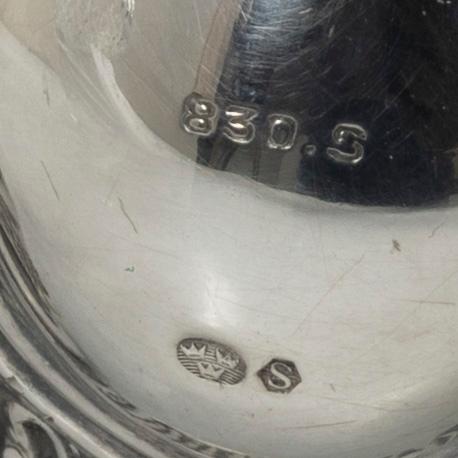 Kandelaber, silver, barockstil, Norge, 1900-tal, svensk importstämpel.