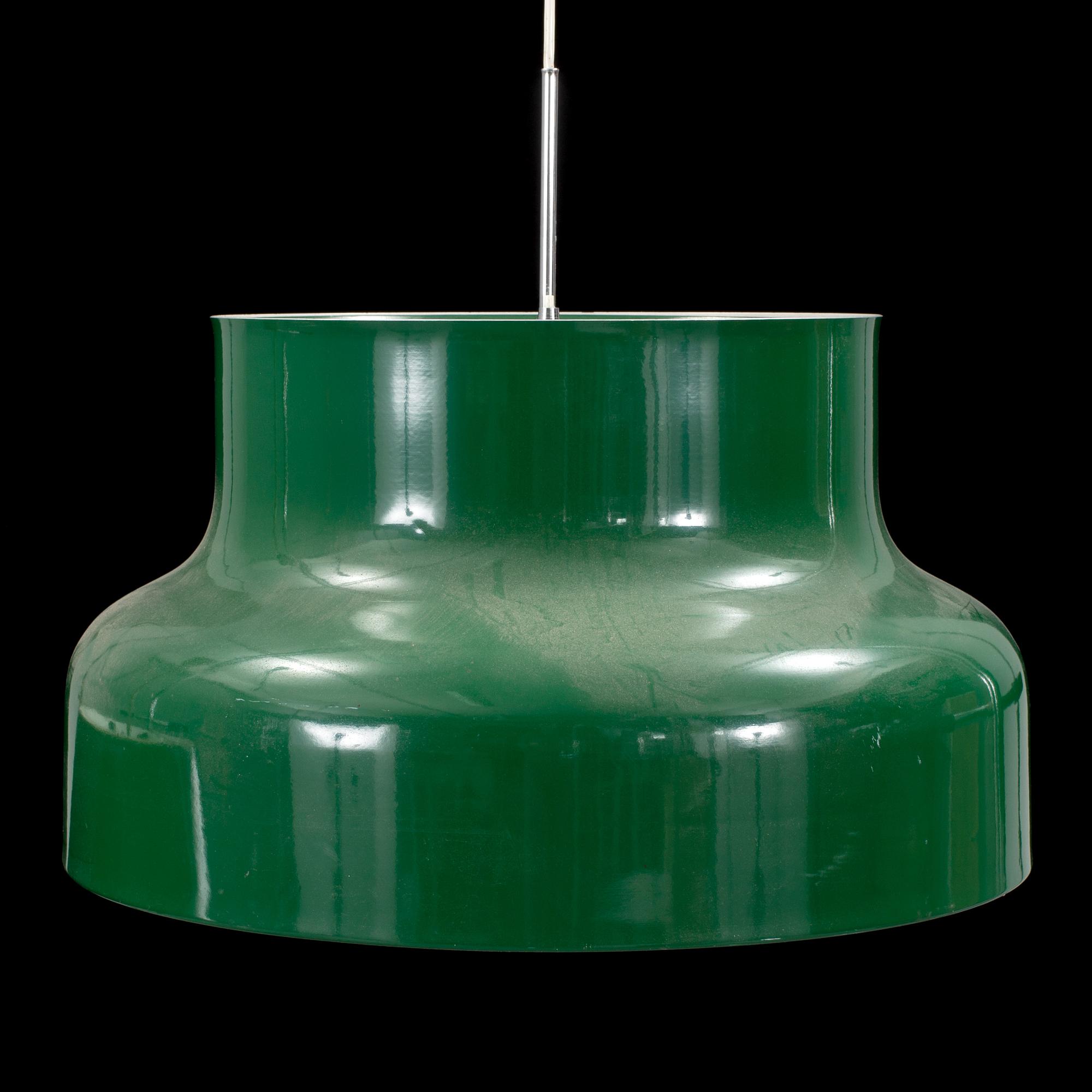 A Swedish Green lacquered aluminium light from Ateljé Lyktan, Anders Pehrson, Åhus.