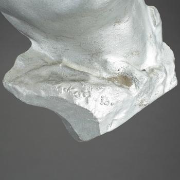 SKULPTUR, gips, Michail Katz, signerad och daterad 1936. Föreställande Gösta Ekman d.ä.