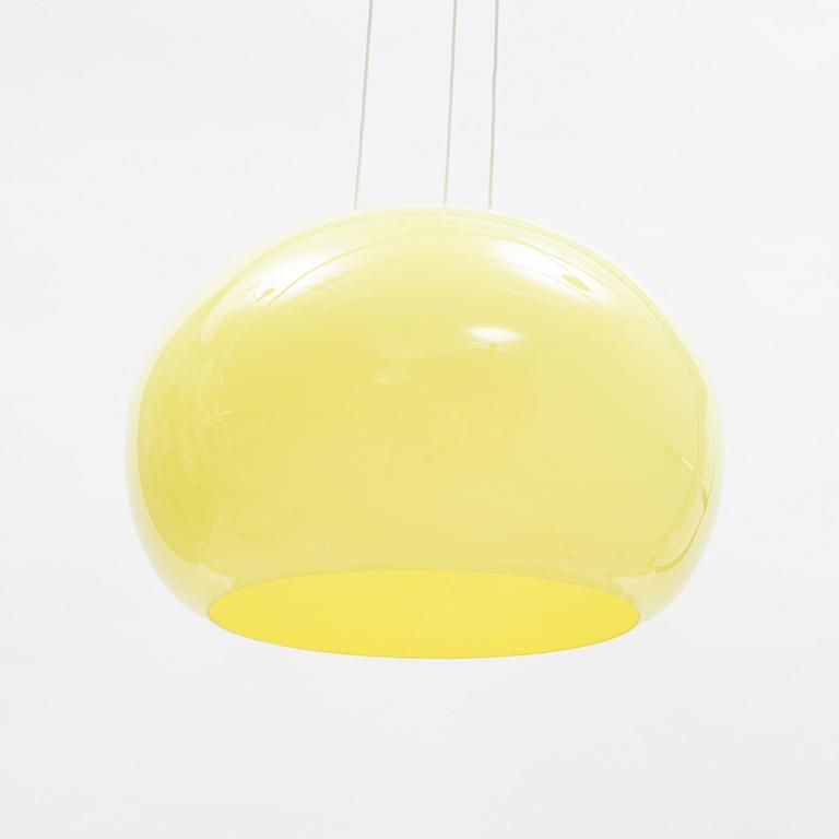 Uno & Östen Kristiansson, a yellow glass ceiling light, Luxus, Vittsjö.