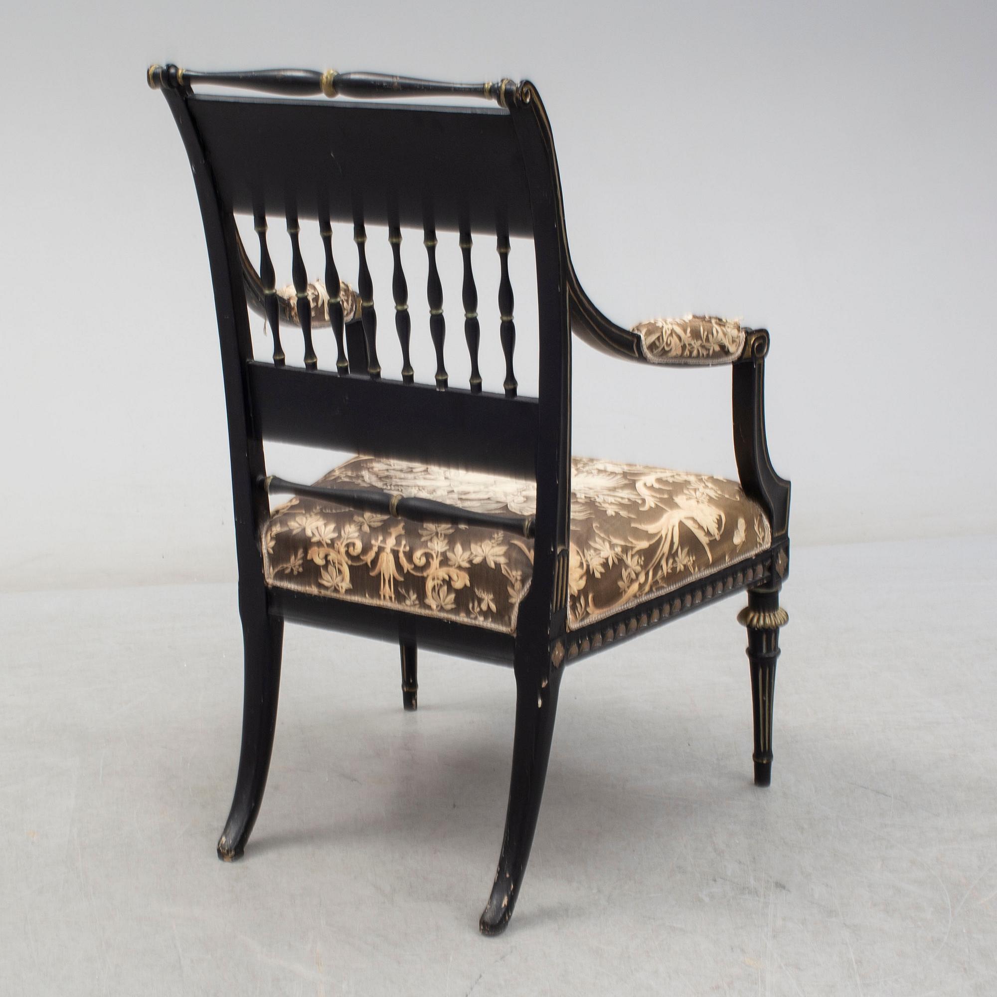 A late gustavian armchair, Stockholm, ca 1800.
