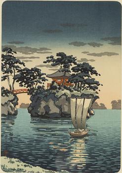 Tsuchiya Koitsu, "Godaido Shrine, Matsushima".
