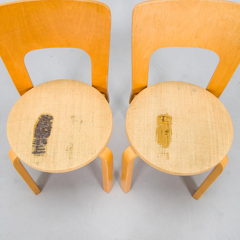 Alvar Aalto, two 1960s '66' chairs for Artek.