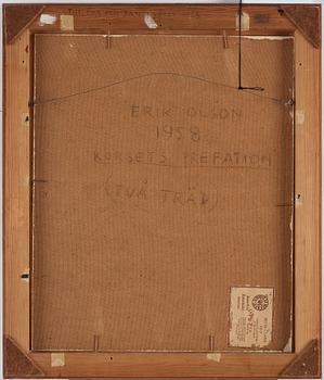 Erik Olson, oil on panel, signed and dated 1958.