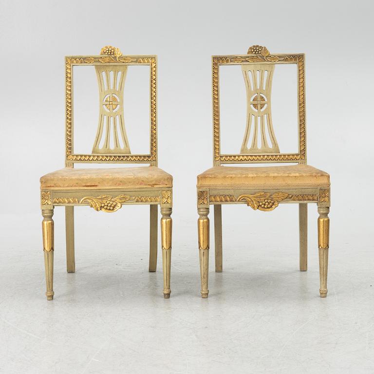 Stolar, 10 st, 1900-talets första hälft/mitt, Gustaviansk stil.