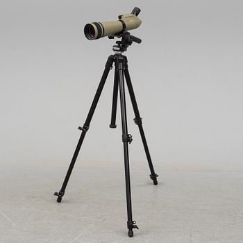 A Kowa TSN-1 spotting scope with a Manfrotto tripod.