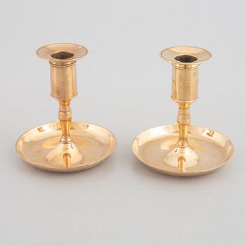 Tree Pairs of Swedish Brass Candlesticks from Skultuna Messingsbruk, 19th Century.