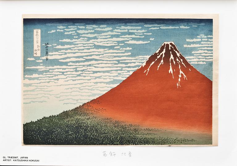 TRÄSNITT, 2 st. Japan, Hokusai och Hiroshige. Omkring 1900.