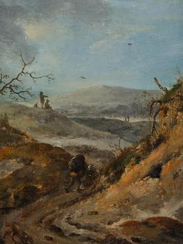 Jan Wijnants, attributed to, Dune landscape with figures.