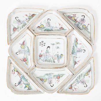 A Chinese 20th century porcelain cabaret.